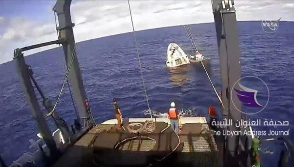 كبسولة "سبيس إكس" تعود للأرض قبالة فلوريدا بعد رحلة لمحطة الفضاء 1 كبسولة "سبيس إكس" تعود للأرض قبالة فلوريدا بعد رحلة لمحطة الفضاء - 201938195116850GS
