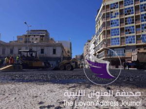 صور.. رصف الطريق العام بميدان الشجرة وسط بنغازي - 53816981 2060565934064619 816841447566213120 n