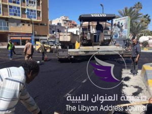 صور.. رصف الطريق العام بميدان الشجرة وسط بنغازي - 54256719 2060565464064666 5302209312427343872 n