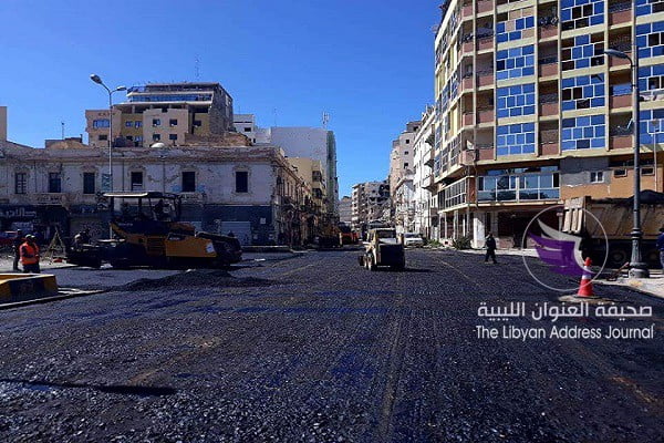صور.. رصف الطريق العام بميدان الشجرة وسط بنغازي - 600 2
