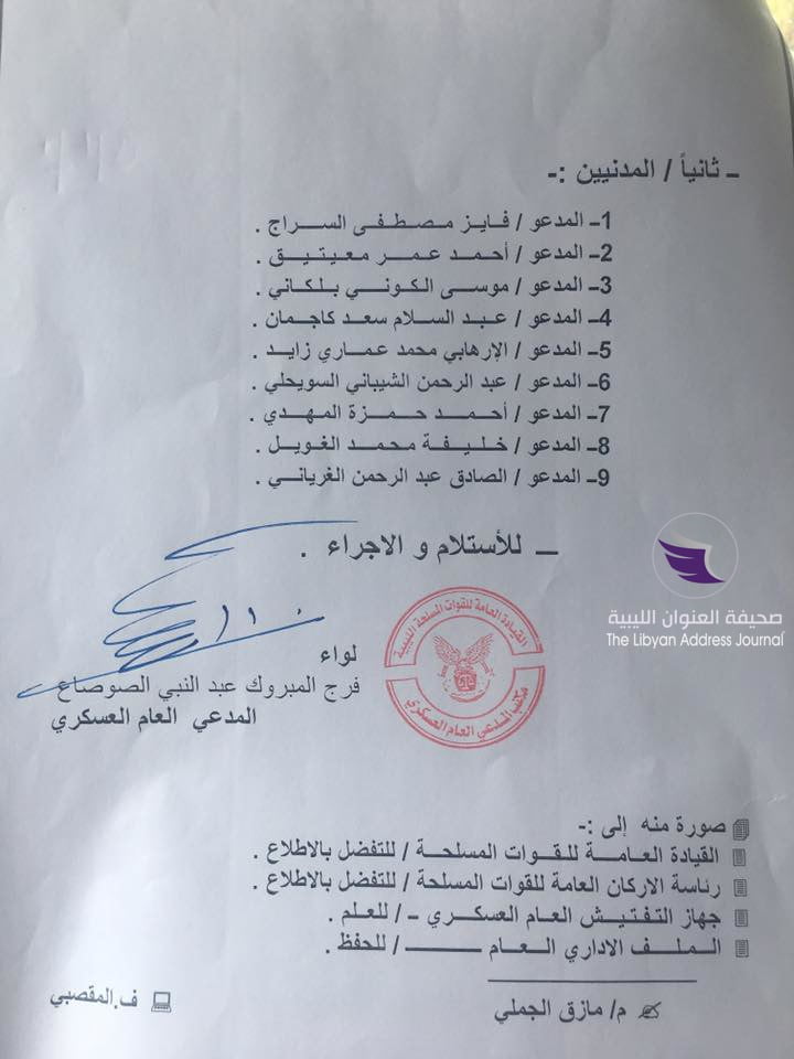 المدعي العام العسكري يأمر بالقبض على السراج وشخصيات أخرى - 56800624 1028698400658596 8132599714043396096 n