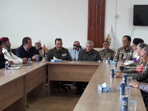 وفد من مناطق الجبل الغربي يجري زيارة إلى غريان لدعم القوات المسلحة - 57076296 836904093345458 7535371059697025024 n e1555274050465