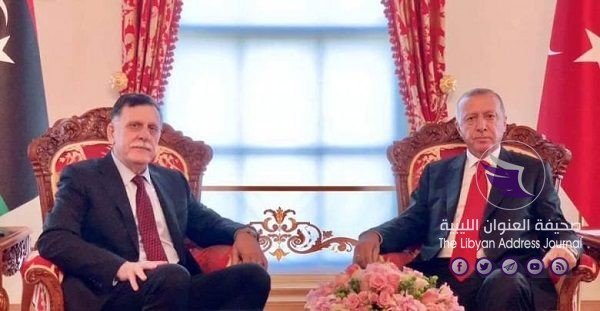 أطماع تركيا في شرق المتوسط وتزايد دعمها لحكومة الوفاق - أردوغان فايئز السراج 780x405