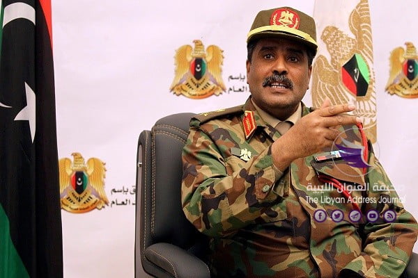 المسماري: أي طائرة تخترق أجواء ليبيا دون تنسيق قد تتعرض للاعتراض من دفاعنا الجوي 1 المسماري: أي طائرة تخترق أجواء ليبيا دون تنسيق قد تتعرض للاعتراض من دفاعنا الجوي - المتحدث الرسمي باسم الجيش الوطني اللواء أحمد المسماري