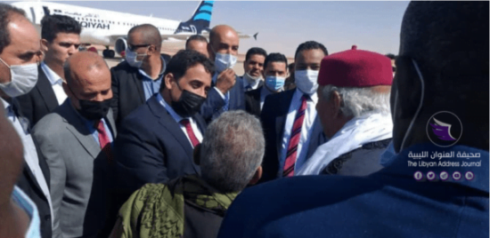 المنفي ونوابه يصلون إلى مدينة سبها في أول زيارة إلى المنطقة الجنوبية - e1614425767333
