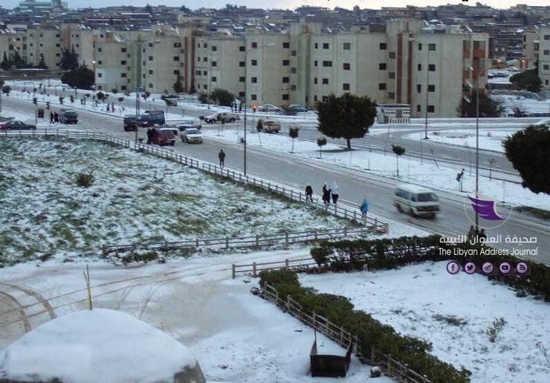 الأرصاد: سقوط أمطار على بعض مناطق الشمال الشرقي وثلوج على الجبل الأخضر - Al Bayda snow 2