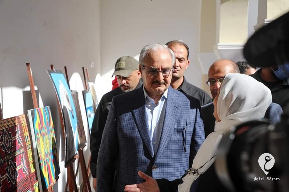 بالصور.. حفتر يزور معرضا للفنون في بنغازي - 258515335 2021861011302128 1763888734826221654 n
