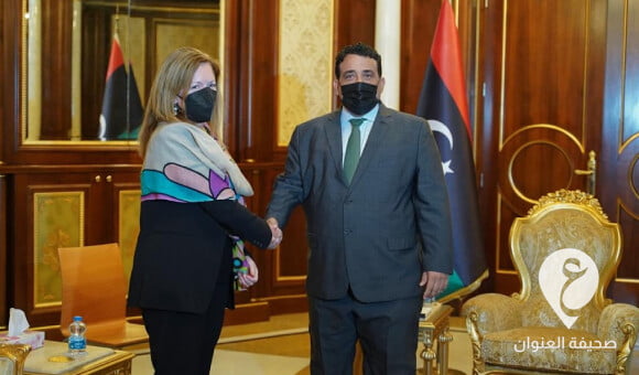 المنفي يستقبل وليامز بعد توليها لمهمتها الجديدة في ليبيا - مشروع جديد 2021 12 13T125907.267
