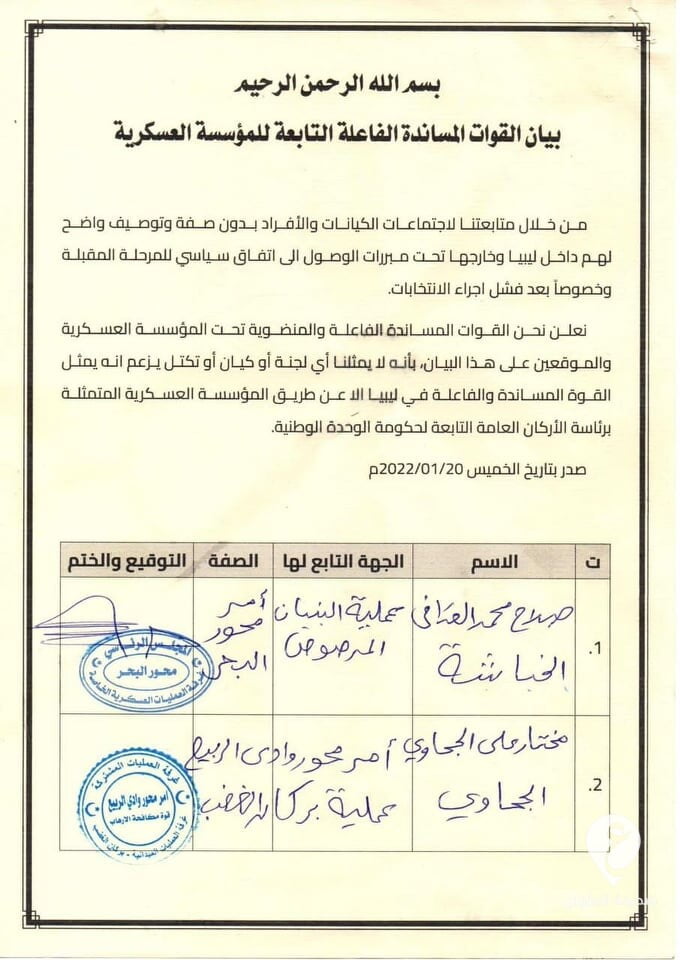 متنصلة من الدبيبة.. ميليشيات تابعة لبركان الغضب تعلن تبعيتها لـ "محمد الحداد" - 271943824 704725520494241 8588733968707084760 n