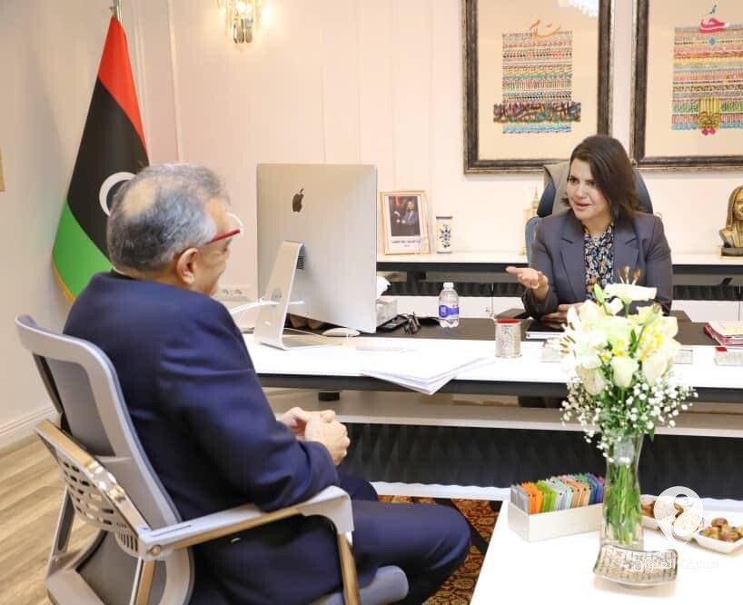 المنقوش تبحث حل مشكلة المهاجرين مع السفير الإيطالي - 272141483 1224915814584889 2148514630951565368 n