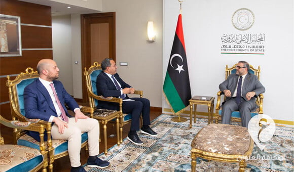 خلال لقائه جمعة واللافي.. المشري: مجلس الدولة عاكف على إنجاح الاستحقاق الانتخابي - PSD2 العنوان