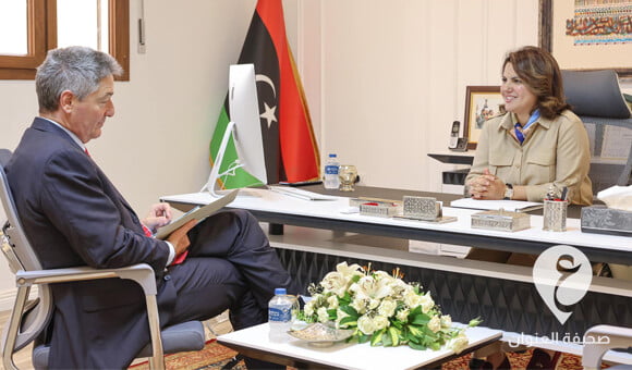 المنقوش تبحث مع السفير الألماني تفعيل الاتفاقيات الاقتصادية بين ليبيا وألمانيا - PSD العنوان 1