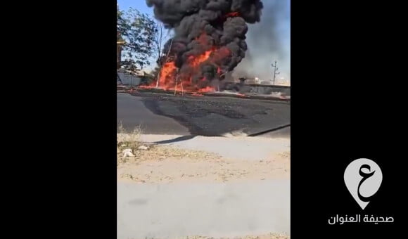 فيديو | حريق بنقطة غير شرعية لبيع الوقود في صرمان - PSD العنوان 2022 06 16T100828.045