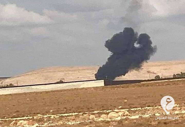 فيديو| سقوط طائرة مجهولة فوق المقزحة جنوبي بنغازي -