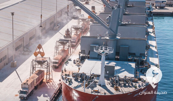 تفريغ حمولة 7500 طن ذرة سائبة بمصراتة - PSD العنوان 2022 11 15T144738.945