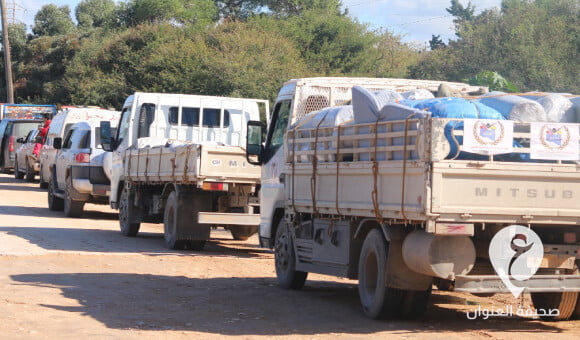 تسيير قافلة مساعدات إلى المتضررين من الأمطار في طلميثة - PSD العنوان 90