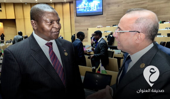 اللافي يبحث مع الرئيس تواديرا على هامش القمة الأفريقية ملف الاستثمارات الليبية في أفريقيا الوسطى - PSD العنوان 2023 02 18T184511.035