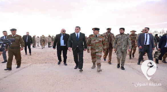خلال زيارته اللواء 162 بمنطقة العسة..الدبيبة يؤكد على أهمية تفعيل النقاط الحدودية ودعمها - مشروع جديد 27