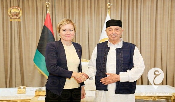 خلال لقائه السفيرة البريطانية.. المستشار صالح يؤكد على ضرورة وجود حكومة موحّدة لتنظيم الانتخابات - 350255240 1530067117522208 583090573479889087 n
