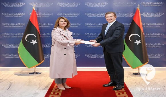 المنقوش تتسلم أوراق اعتماد سفير جمهورية أوكرانيا لدى ليبيا  - العنوان الاخير 2023 05 11T161558.340