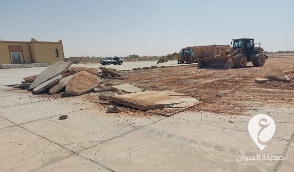الشروع في أعمال صيانة ساحة وقوف الطائرات بمطار أوباري - 357369779 590905009889276 6949390190533644154 n
