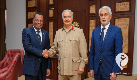 المشير حفتر يبحث مع وفد من الاتحاد الأفريقي مستجدات الوضع في ليبيا - PSD العنوان 2023 07 08T191228.415