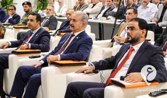 المشير حفتر رفقة رئيس الحكومة يفتتحان المؤتمر الدولي للإعمار في درنة - PSDالعنوان 48