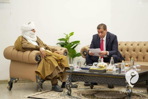خلال لقائه رئيس مجلس شيوخ الطوارق.. القطراني: من أولويات الحكومة تعزيز الوحدة الوطنية 3 خلال لقائه رئيس مجلس شيوخ الطوارق.. القطراني: من أولويات الحكومة تعزيز الوحدة الوطنية - 431165148 390392046958560 5165388749751310182 n