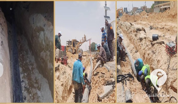 إعادة الإعمار: تغيير مسار خط المياه المعارض لإنشاء أحد الجسور بأجدابيا  2 إعادة الإعمار: تغيير مسار خط المياه المعارض لإنشاء أحد الجسور بأجدابيا