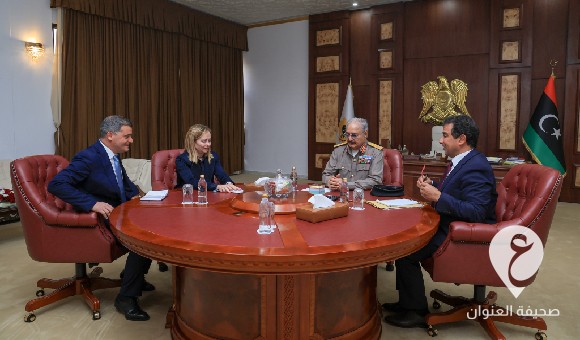 خلال اللقاء في بنغازي.. حفتر يبحث مع ميلوني مواصلة الدفع بالعملية السياسية  - PSD العنوان 70