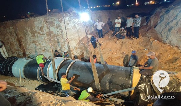 النهر الصناعي: تركيب آخر قطعة لوصلة الربط بمشروع السائح تاجوراء المتوقف منذ 12 سنة 2 النهر الصناعي: تركيب آخر قطعة لوصلة الربط بمشروع السائح تاجوراء المتوقف منذ 12 سنة