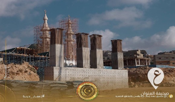 إعمار درنة: استمرار أعمال إنشاء كوبري الصحابة بمجرى وادي درنة