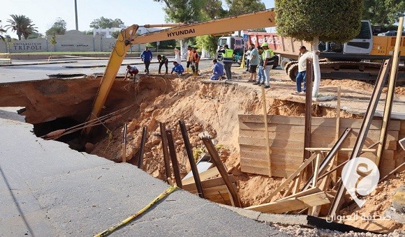 صيانة هبوط أرضي بمدخل جامعة في طرابلس - 457520622 829643269359333 3174223838145551093 n