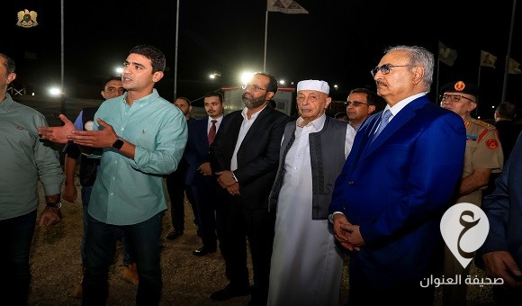حفتر والمستشار صالح في زيارة ميدانية لمتابعة أعمال الإعمار بدرنة - ‏‏1 نسخة