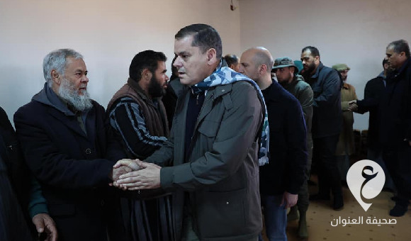 الدبيبة يتفقد الأضرار الناجمة عن السيول في ترهونة ويواسي عائلة الثابت  - PSD العنوان 2024 12 07T212815.555