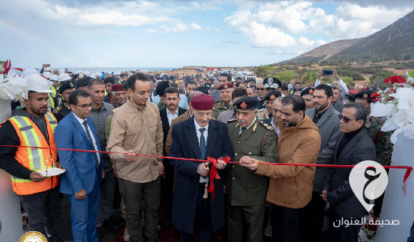 بحضور عقيلة صالح وحماد.. افتتاح جسر وادي مرقص بمنطقة لاثرون
