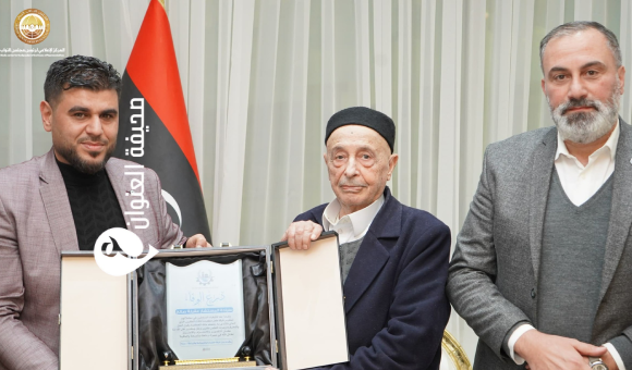 المستشار صالح يبحث مع غرفة تجارة درنة تعويض المتضررين من إعصار دانيال - psd elenwan 1 2