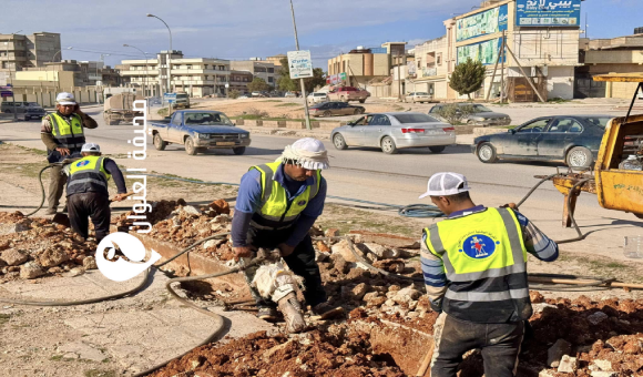 الانتهاء من مشروع الربط الكهربائي بين محطتي مفتاح حسن وبوعصرانة في البيضاء 1 الانتهاء من مشروع الربط الكهربائي بين محطتي مفتاح حسن وبوعصرانة في البيضاء
