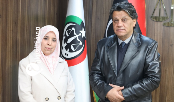 وزير العدل يناقش مع عائشة الطبلقي قضايا الحريات وحقوق المرأة - psd elenwan 3 3