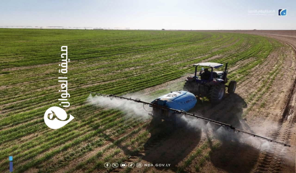 الوطني للتنمية يواصل مكافحة الآفات الزراعية بمشروع الدبوات في وادي الشاطئ