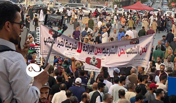 تواصل المظاهرات في طرابلس للمطالبة بإسقاط حكومة الدبيبة - psd elenwan 2025 06 14T121554.673