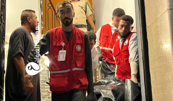 الهلال الأحمر ينتشل جثة في منطقة ميزران بطرابلس - psd elenwan 1 25