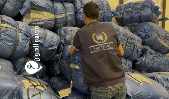 الهيئة الليبية للإغاثة تنفذ حملة دعم للجالية السودانية بالجفرة - psd elenwan 2025 08 02T143216.350