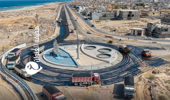 الوطني للتنمية: إنجاز المرحلة النهائية لرصف طريق الشط في سرت 