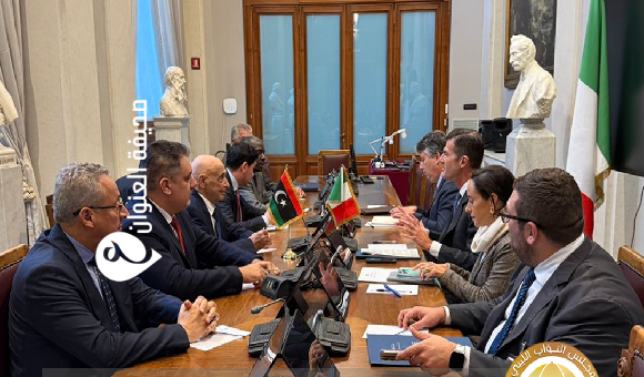عقيلة صالح يبحث التعاون الثنائي مع الجانب الإيطالي في روما