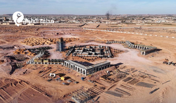 المدير العام للجهاز الوطني للتنمية يطلع على مراحل تنفيذ مسجد المشير في سبها - psd elenwan 5 8 5