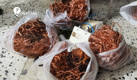 أمن صبراتة توقف وافداً متورطاً في سرقة أسلاك كهربائية - psd elenwan 56