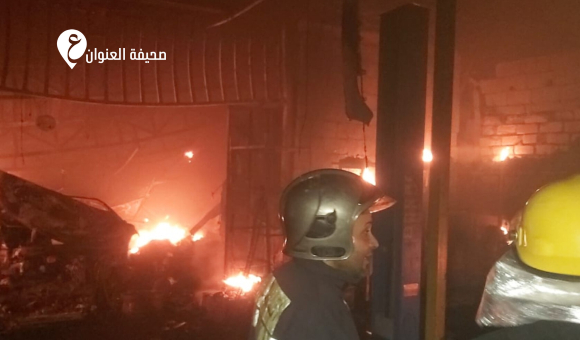 السيطرة على حريق كبير في رابش أبوسليم بطرابلس دون إصابات - psd elenwan 2 2