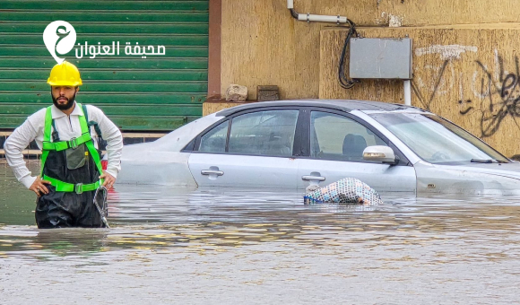 بلدية الزاوية تعرض مشاهد لغرق الشوارع بسبب الأمطار الغزيرة - psd elenwan 2026 03 16T164057.985