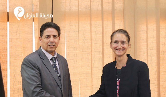 تعاون ليبي ألماني لدعم التنمية والخدمات في البلديات 2 يوسف العقوري رئيس لجنة الخارجية بالنواب مع أريان بورغستيدت، المدير الإقليمي للوكالة الألمانية للتعاون الدولي